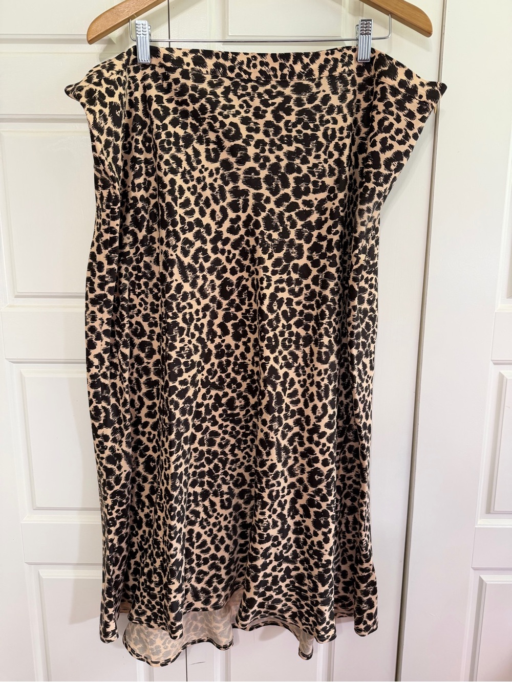 Anthropologie Leopard-Print Midi Skirt in Beige and Black
